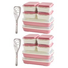 이지앤프리 한상채반 다용도 보관 용기 세트, 2세트, 1.7L(4P) + 3.7L(2P) + 뒤집개(2p)