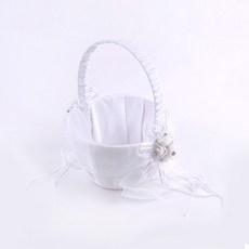 PARTYHAE 高級婚禮花童提籃, 絲綢玫瑰, 1個