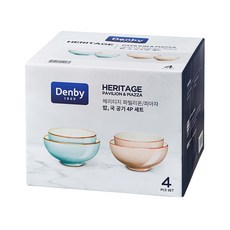 Denby Heritage Pavilion & Piazza 餐碗4件組, 混合色, 1套, 飯碗 2p + 湯碗 2p