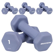 스케쳐스 와이드핏 육각 아령 덤벨, 1kg, 8개