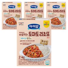 아이얌 우리아이 바로먹는 리조또 소스, 혼합맛(토마토/소고기), 180g, 4개