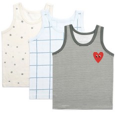 Maykids 簡約男孩系列童款印花無袖背心 3件組
