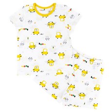 메이키즈 남아용 옐로투어 5부 변화지 실내복 상하의 세트