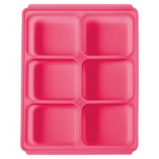 Tgm 馬卡龍白金矽膠副食品冷凍儲存分裝盒, 可按使用量調節保鮮保存, 適用於微波爐/洗碗機/冰箱, L, 紅色, 1個, 45g