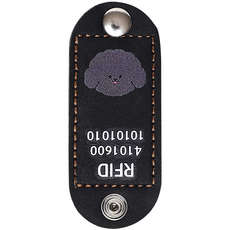 뽀시래기 강아지 동물등록 RFID 외장인식칩 가죽형 인식표, 1, 1개