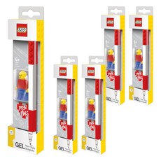LEGO 文具 積木原子筆 附人偶, 紅色, 5支