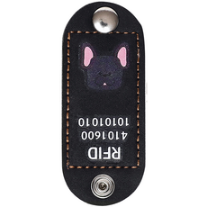 뽀시래기 강아지 동물등록 RFID 외장인식칩 가죽형 인식표, 4, 1개
