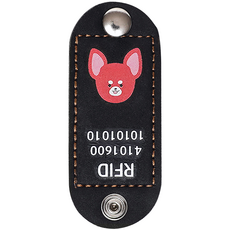 뽀시래기 강아지 동물등록 RFID 외장인식칩 가죽형 인식표, 15, 1개