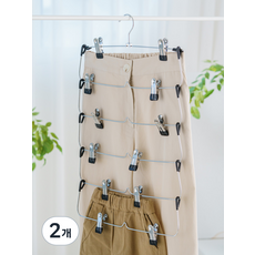 Happy US Day 6層層疊褲子衣架, 黑色, 2個