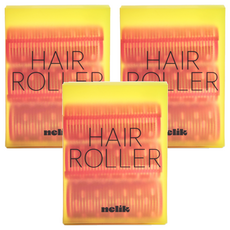 nelik 波浪捲髮導熱髮捲 中型 3入, 粉紅色, 3個