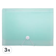 코히모 아코디언 파일 13분류 클리어 인덱스 케이스 4W149, 3개, 반투명 민트