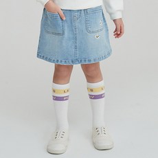 CURLYSUE 女童刺繡花朵牛仔裙 C221SKG02P