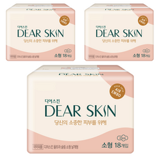 디어스킨 에어엠보 울트라 슬림 생리대 날개형, 소형, 18개입, 3개