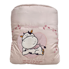 C.D.BABY 佳登 嬰童四季被 小金牛繡花被 可拆洗, 鑽石粉色