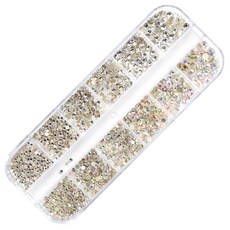 MEIBROWN 蛋白系列美甲貼鑽 12種混合套組, 混色, 1組