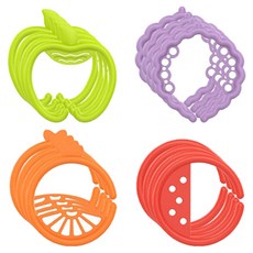 SkySunstar 柔軟水果套環 16件組 嬰兒車 汽車座椅 玩具組, 1套, 隨機出貨