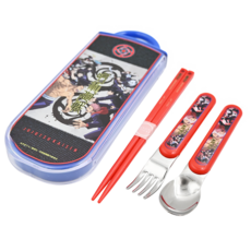 Skater 塑膠AG抗菌三合一餐具組, 湯匙 + 叉子 + 筷子, 咒術迴戰, 1組