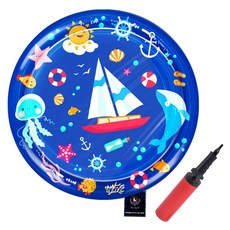 딩동펫 반려동물 블루오션 아이스쿨링 놀이 워터매트, 돛단배, 1개