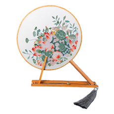 Titan刺繡DIY組+扇子支架組, 1套, 盛夏之意