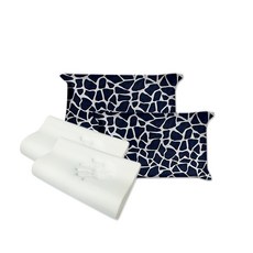 LIV MOM 高密度記憶枕 2入 + 枕套 2入, 枕套(蜘蛛網 海軍藍), 1套