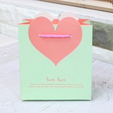 abm 綠色愛心購物袋 10入, 混合顏色, 1套