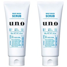 資生堂 UNO 男士洗面乳去角質 藍色 130g 2入組, 2條