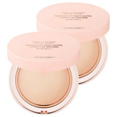 chosungah tm BOUNCE UP山茶花彈力粉餅 SPF50+ PA+++, 01 LIGHT BEIGE, 2個
