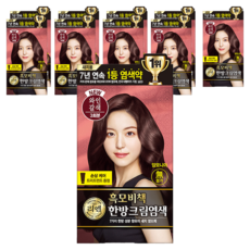 리엔 흑모비책 한방크림염모제, 와인갈색, 10개