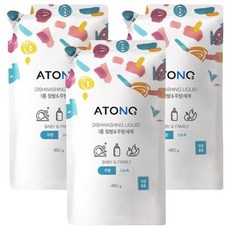 아토앤오투 1종 젖병 주방세제 리필 무향, 480g, 3개