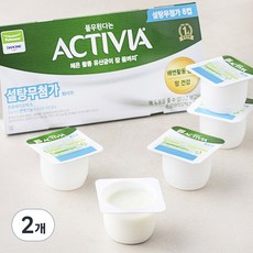 풀무원다논 액티비아 컵 화이트 설탕 무첨가 플레인, 80g, 16개