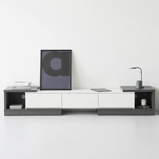 도모디자인 모디움 확장형 거실장 방문설치, 그레이