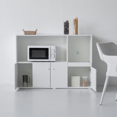 도모디자인 오르딘 주방 렌지수납장 1200 방문설치, 화이트, 2단