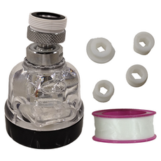 Water More 水摩爾 水龍頭萬向轉接頭Set 含止洩帶x1 外牙轉換頭x4, 1組