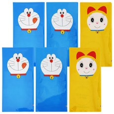 BANDAI 哆啦A夢飯團包裝紙 6枚入 (3種x各2張) 附束口貼, 1包