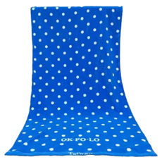 OKPOLO 好馬牌 藍海星點吸水浴巾 柔順厚實 136 x 63cm 藍色 台灣製造, 1條