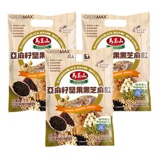 馬玉山 亞麻籽堅果黑芝麻飲, 全素食, 高纖配方, 冷熱沖泡皆可, 28g, 12包, 3袋