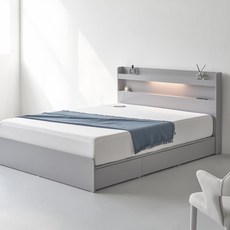 도모 라베노 LED 3단 수납형 침대 프레임 단품 방문설치, 그레이