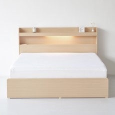 도모디자인 라베노 LED 3단 수납형 침대 프레임 단품 방문설치, 우드