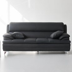 도모 아르티제 가죽 3인용 소파 + 쿠션 2p 세트 방문설치, 블랙