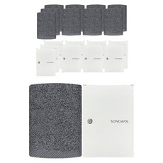 Songwol 松月 Natural Cozy 飯店毛巾 10入 + 收納盒 10入 150g 30支棉紗, 1套, 深灰色