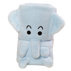 Titan 露營用膝蓋毯 羊毛毯 100 x 80 cm, 藍色小象, 1個