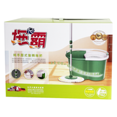 拖霸 360度純手壓旋轉拖把組 ST-06 綠色, 1組