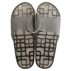 方格排水浴室拖鞋 74008, 黑色, 1雙