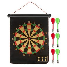 雙面磁性飛鏢盤+飛鏢 6入, 混色