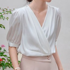 POPLARNC 拉特比爾V領雪紡衫