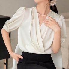 POPLARNC 拉特比爾V領雪紡衫