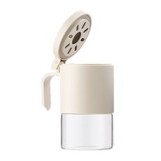 北歐居家風立蓋防潮調味料罐 米色, 300ml, 1個