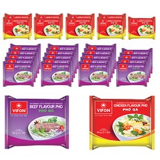 VIFON 味豐 越南米粉 牛肉味 60g 20入+雞肉味 60g 10入, 1組
