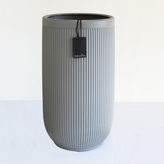Garden in the City 現代風長條紋花盆, 灰色, 1個
