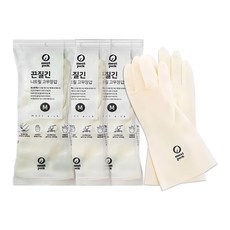 모스트픽 끈질긴 니트릴 고무장갑, 화이트, 중(M), 3개